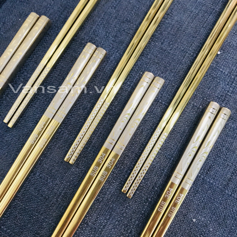 đũa inox mạ vàng