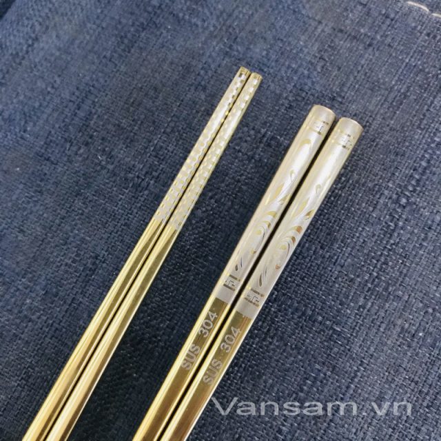 Bộ 10 đôi đũa inox 304 vàng Hàn Quốc cao cấp - Công ty cổ phần Vân Sam