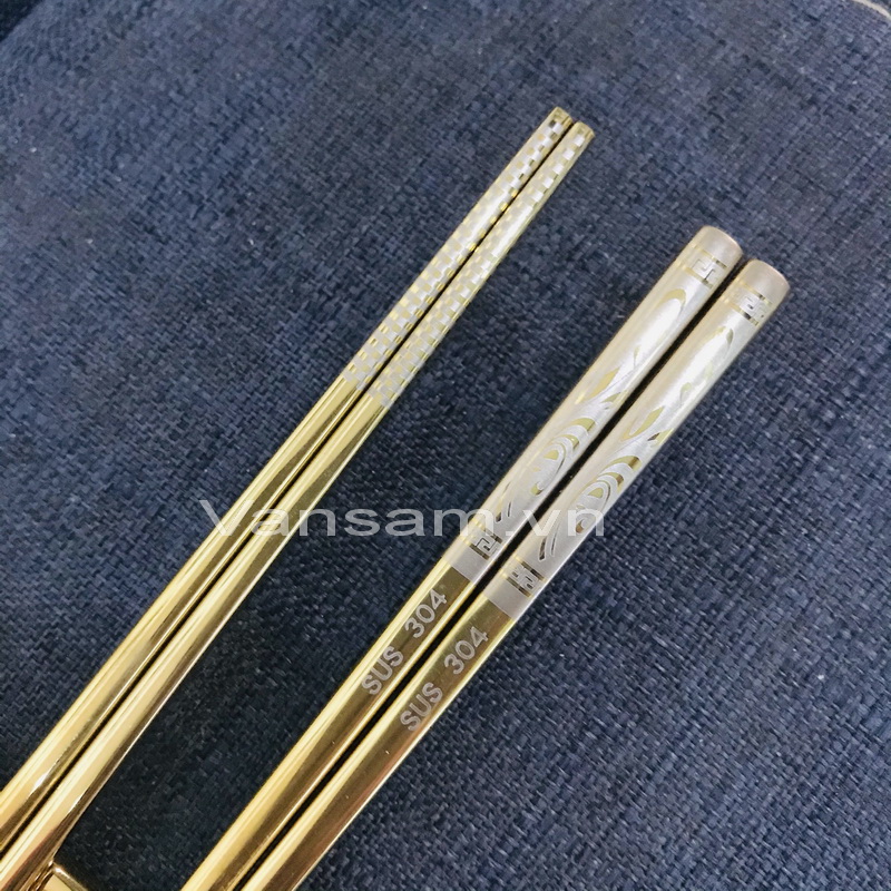 Bộ 10 đôi đũa inox 304 vàng Hàn Quốc cao cấp - Công ty cổ phần Vân Sam