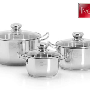 Bộ 3 nồi inox cao cấp Fivestar nắp kiếng
