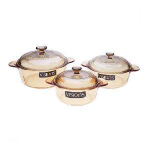 Bộ 3 nồi thủy tinh cao cấp Visions - VS-336/CL1