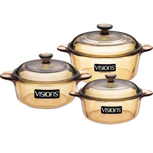 Bộ 3 nồi thủy tinh cao cấp Visions - VS-336/CL1