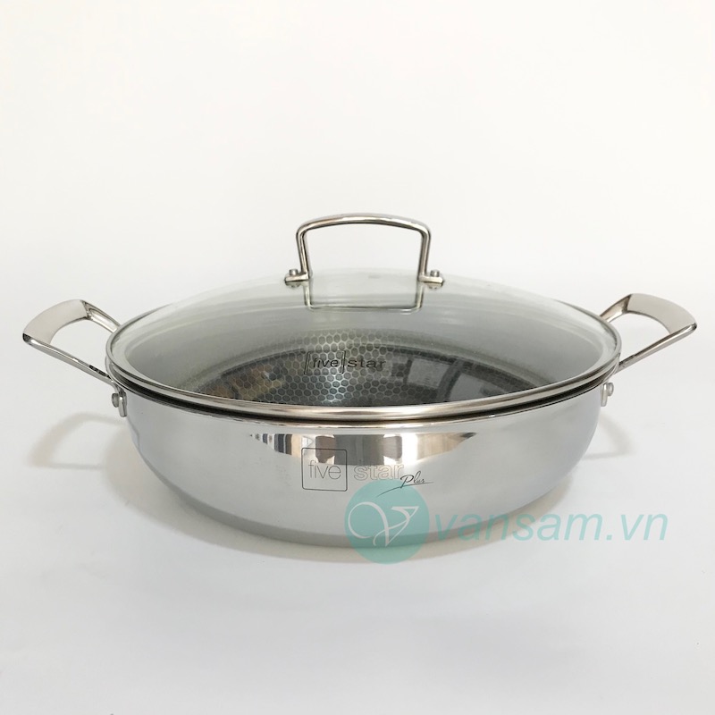 Chảo 3 lớp inox 304 Fivestar Blackcube 28cm chống dính