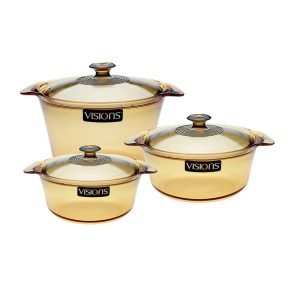 Bộ 3 nồi thuỷ tinh Visions Flair VSF-123