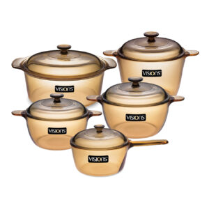 Bộ 5 nồi thuỷ tinh Visions VS-11233 sản xuất tại Pháp